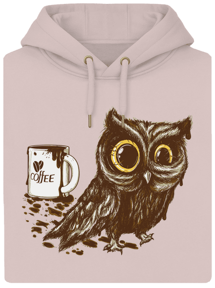 Koffeinfüggő bagoly unisex prémium pulóver Rose Chalk