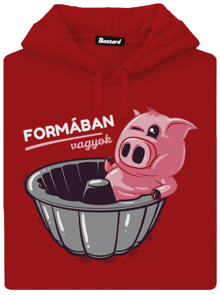 Formában női kenguruzsebes pulóver Red Mal