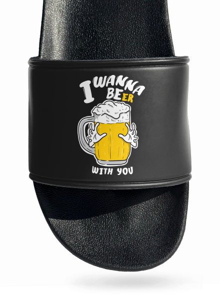 I wanna beer papucs Black