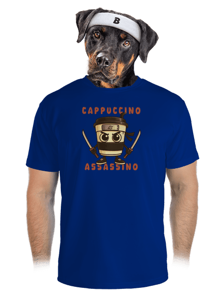 Cappuccino Assasino – Italian Brainrot férfi sportpóló Royal Blue Mal