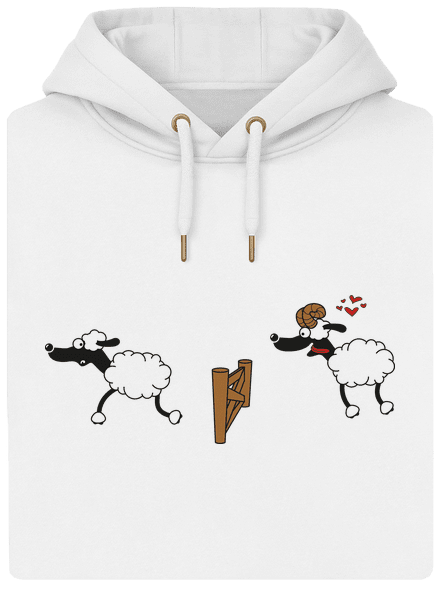 Sheeps in love unisex prémium pulóver Snowwhite