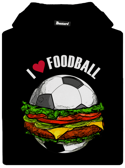 Foodball gyerek kenguruzsebes pulóver Black