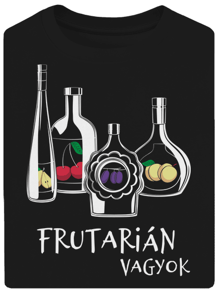 Frutarián unisex túlméretezett póló Black