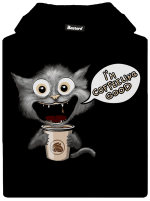 I’m coffeeling good gyerek kenguruzsebes pulóver Black