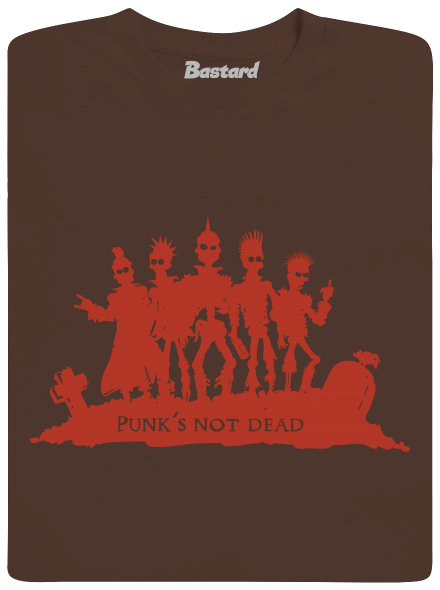 Punks not dead! férfi póló Brown