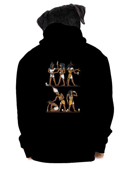 Egyiptomi parti cipzáras férfi pulóver Black