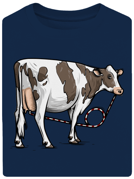 Cow drink unisex túlméretezett póló Midnight Blue