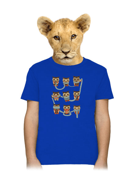 Baglyok gyerek póló Royal Blue