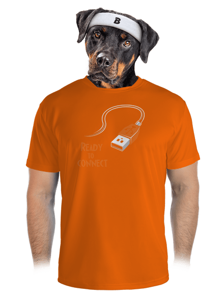 USB csatlakozás férfi sportpóló Neon Orange