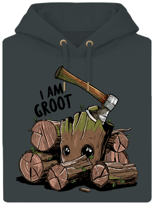 I Am Groot unisex prémium pulóver Charcoal