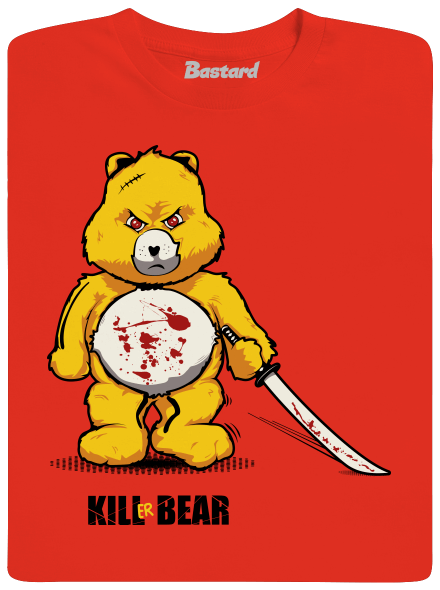 Killer bear férfi póló Fiery Red
