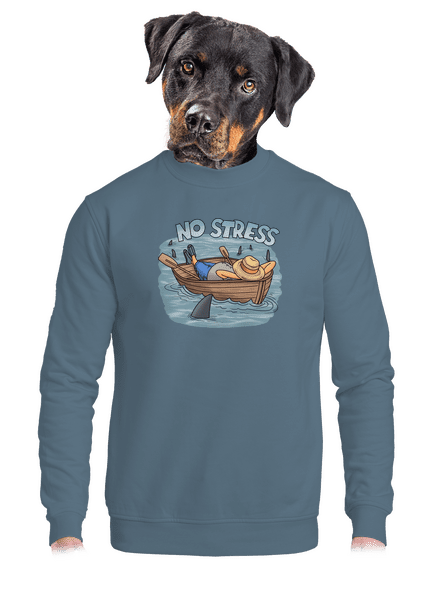 No stress unisex crewneck Nordic Blue