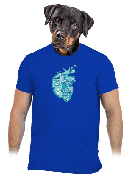 Érte dobog a szív férfi póló Royal Blue