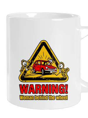 Nő a kormány mögött nagy bögre White