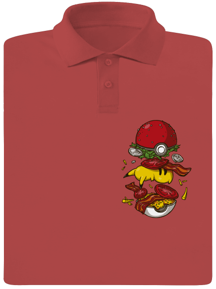 Pokémon burger férfi pólóingek Burgundy
