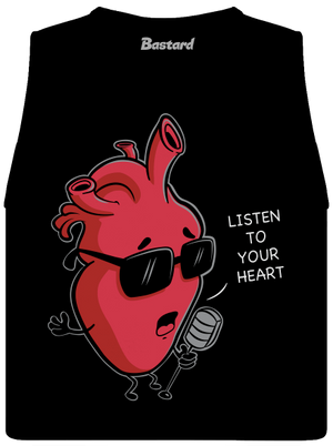 Listen to your heart női bővített trikó Black