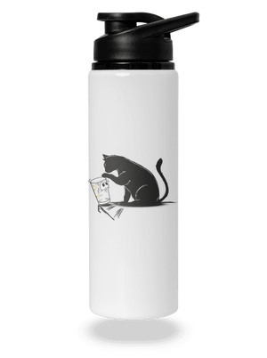 Macska és üveg kulacs White
