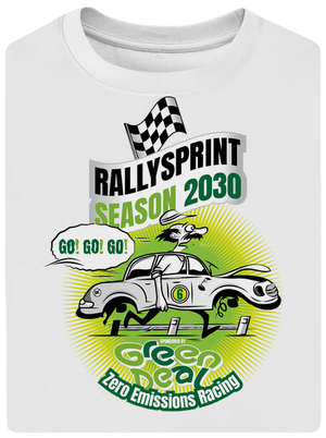 Rallysprint 2030 unisex túlméretezett póló White