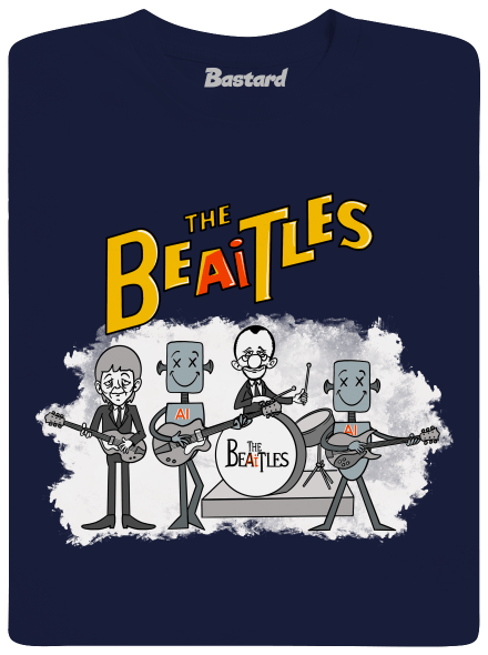 AI Beatles férfi póló Navy