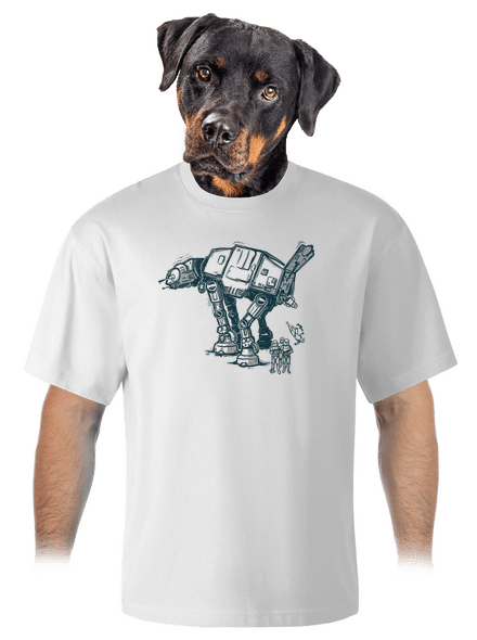 AT-AT unisex túlméretezett póló White
