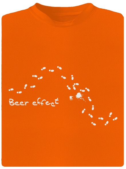 Beer effect férfi sportpóló Neon Orange