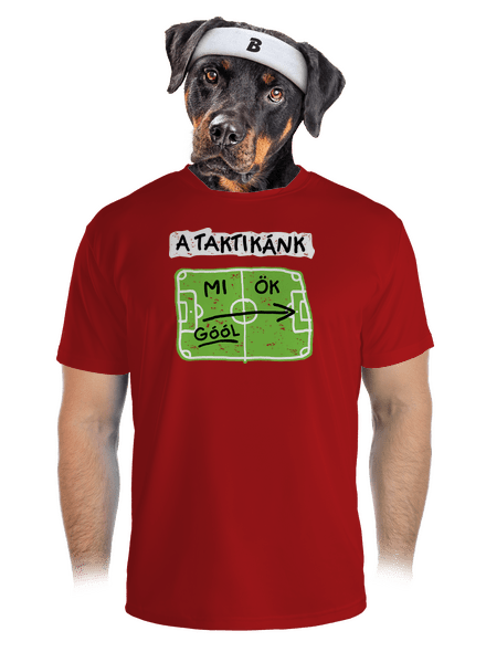 A futballtaktikánk férfi sportpóló Red Mal