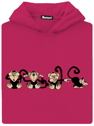 Majmok gyerek kenguruzsebes pulóver Hot Pink