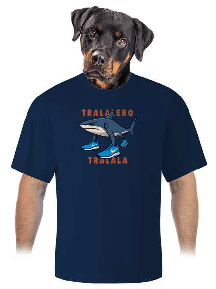 Tralalero Tralala – Italian Brainrot unisex túlméretezett póló Midnight Blue