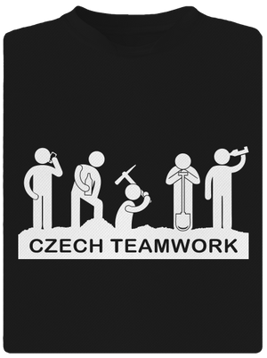 Czech Teamwork gyerek sport póló Black