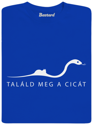 Találd meg a cicát férfi hosszú ujjú póló Royal Blue