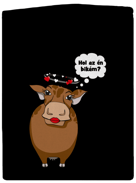 Tehén és bika cipzáras női pulóver Black