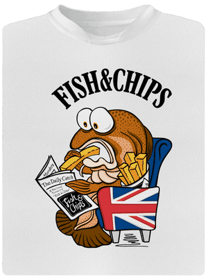 Fish and chips gyerek sport póló White