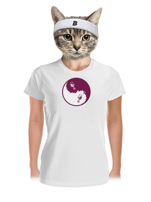 Yin Yang bor női sportpóló White
