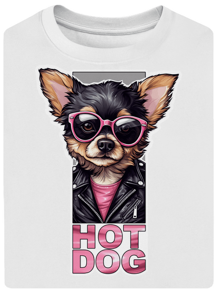 Very hot dog unisex túlméretezett póló White