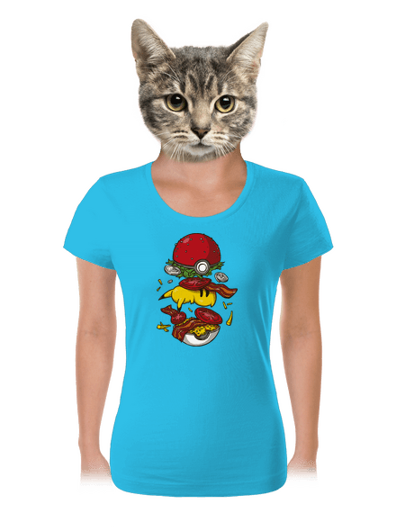 Pokémon burger női póló Blue Atol