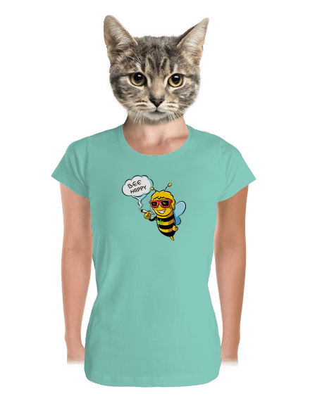 Bee happy prémium női póló Mint Mal