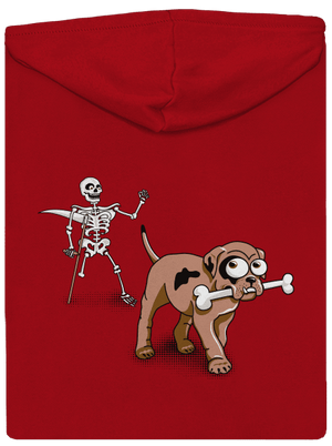 Csontváz cipzáras férfi pulóver Red