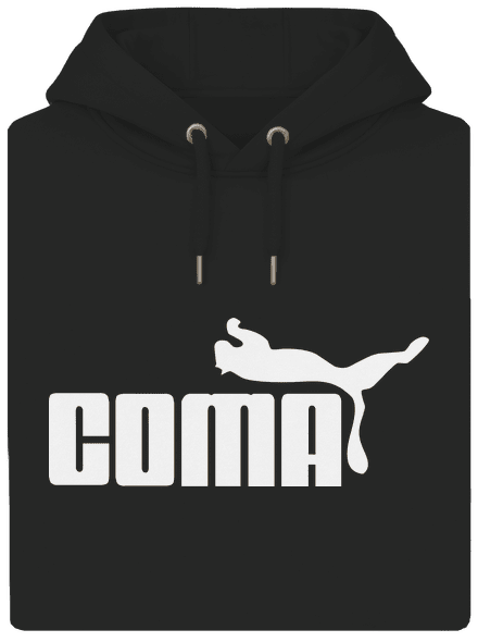 Coma unisex prémium pulóver Dark Black