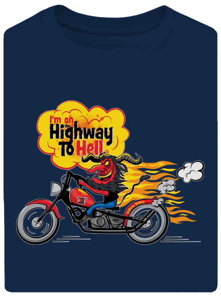 Highway to hell unisex túlméretezett póló Midnight Blue