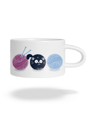 Macska macaron bögre White