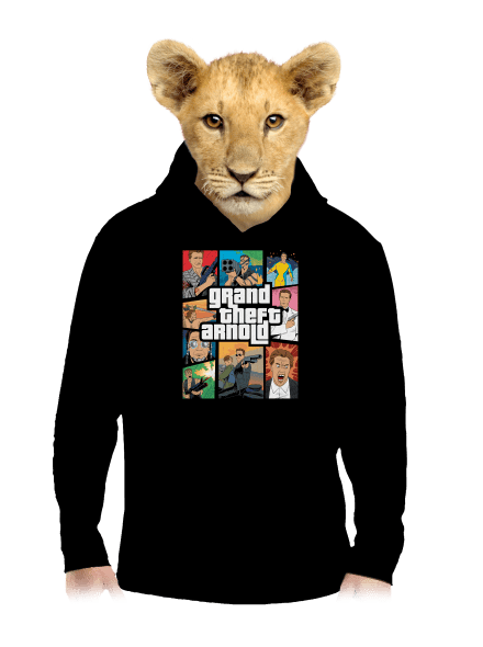 Grand Theft Arnold gyerek kenguruzsebes pulóver Black