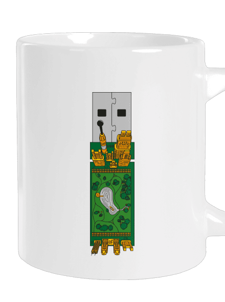 USB city nagy bögre White
