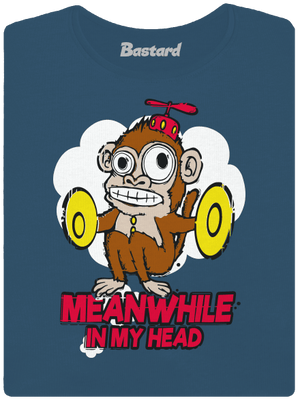 Monkey in my head prémium női póló Petrol Blue