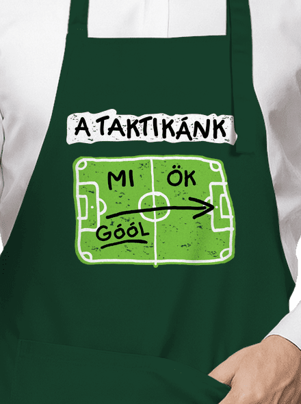A futballtaktikánk kötény Bottle Green