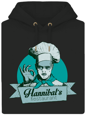 Hannibálnál unisex prémium pulóver Dark Black