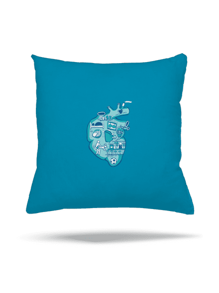 Érte dobog a szív párna Blue Turquoise