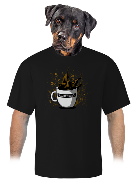 Hackpresso  unisex túlméretezett póló Black