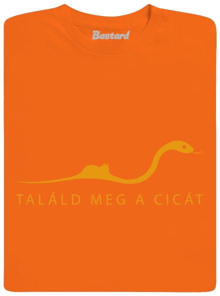 Találd meg a cicát férfi póló Orange