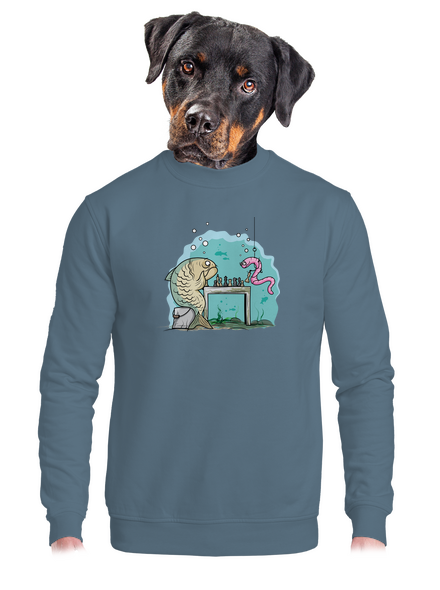 A halat nem lehet kifogni unisex crewneck Nordic Blue