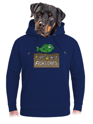 Fish and IT chips unisex prémium pulóver Navy